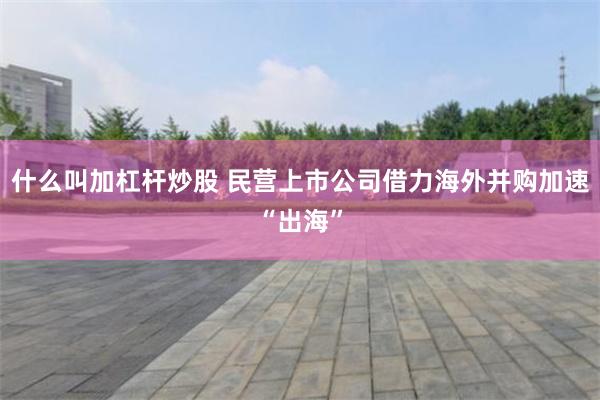 什么叫加杠杆炒股 民营上市公司借力海外并购加速“出海”