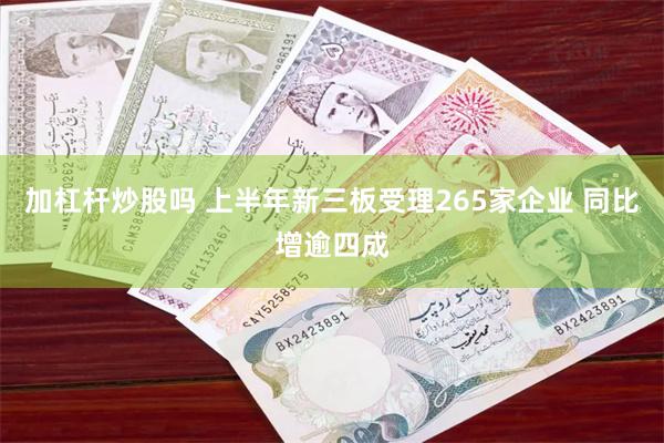 加杠杆炒股吗 上半年新三板受理265家企业 同比增逾四成