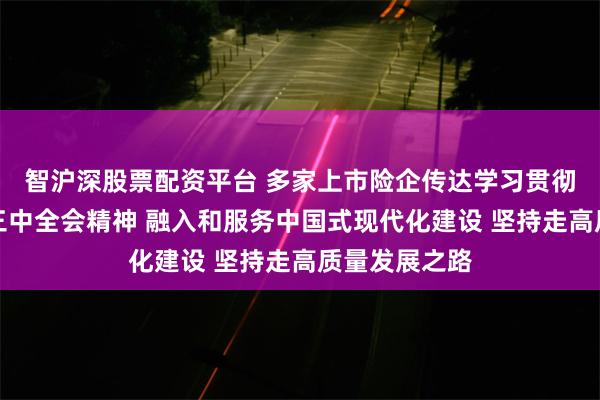 智沪深股票配资平台 多家上市险企传达学习贯彻党的二十届三中全会精神 融入和服务中国式现代化建设 坚持走高质量发展之路