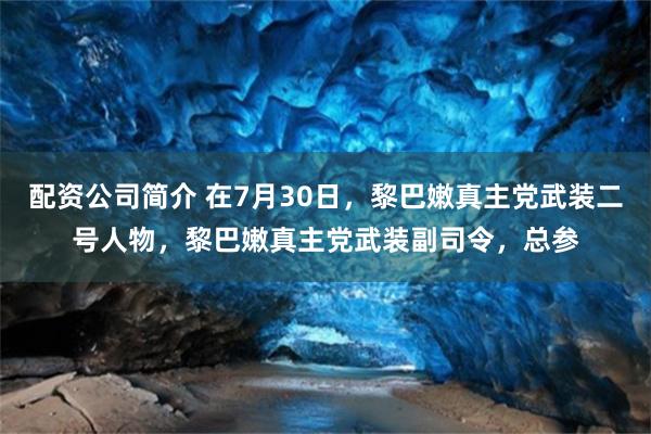 配资公司简介 在7月30日，黎巴嫩真主党武装二号人物，黎巴嫩真主党武装副司令，总参