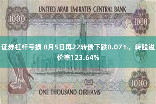 证券杠杆亏损 8月5日再22转债下跌0.07%，转股溢价率123.64%