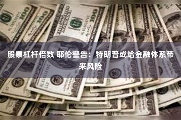 股票杠杆倍数 耶伦警告：特朗普或给金融体系带来风险